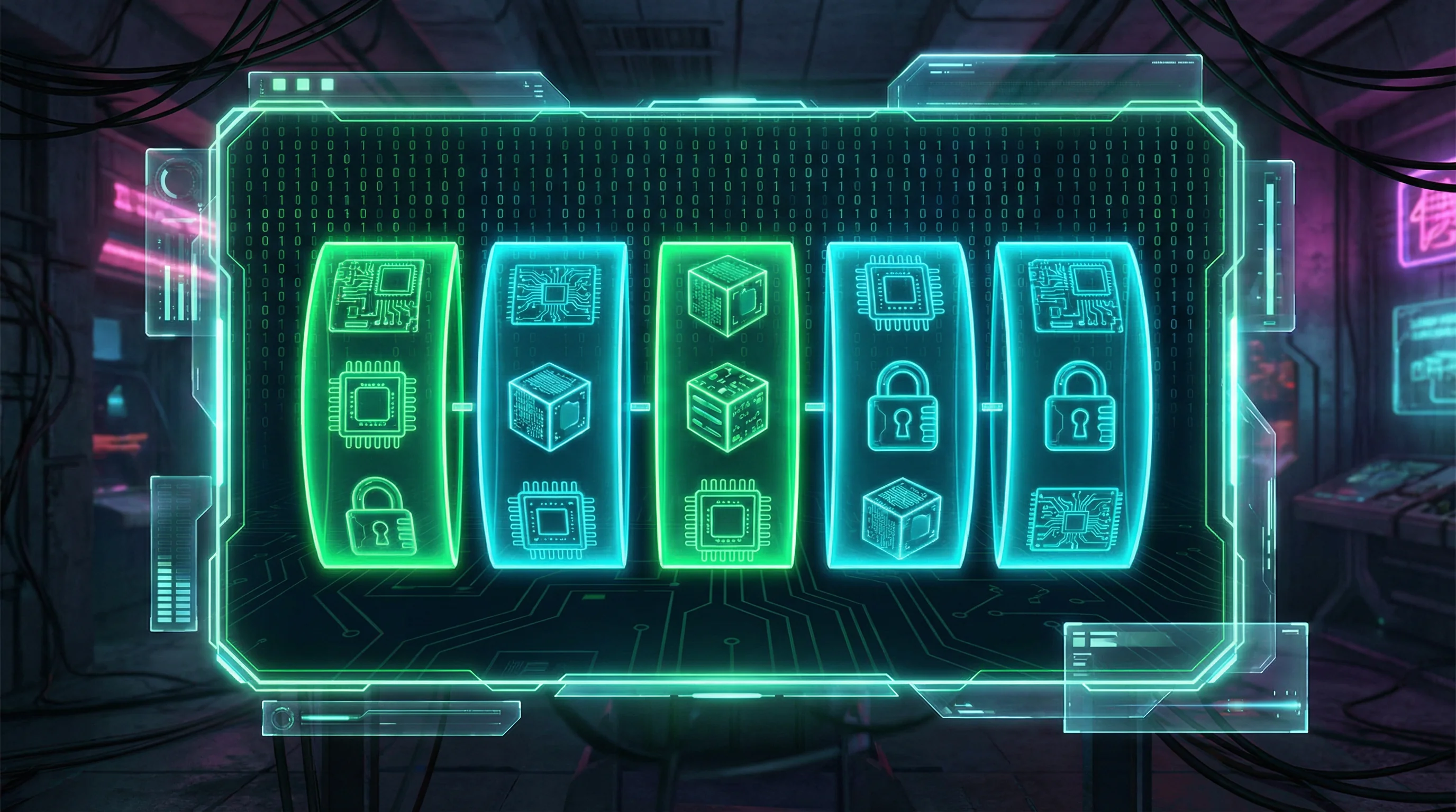 Interface futurista de caça-níqueis digital no betaobet